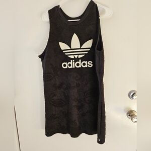 Adidas Rare Black Textured Sleeveless Dress
